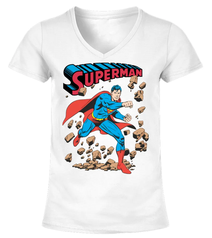 021. Superman WT Camiseta cuello pico Mujer