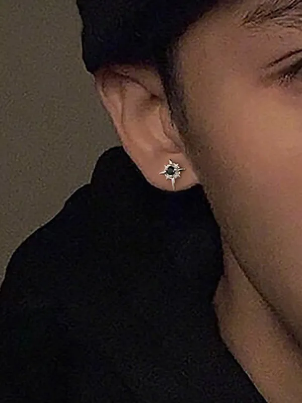 1 pieza Pendientes magnéticos con estrella de circón para hombre