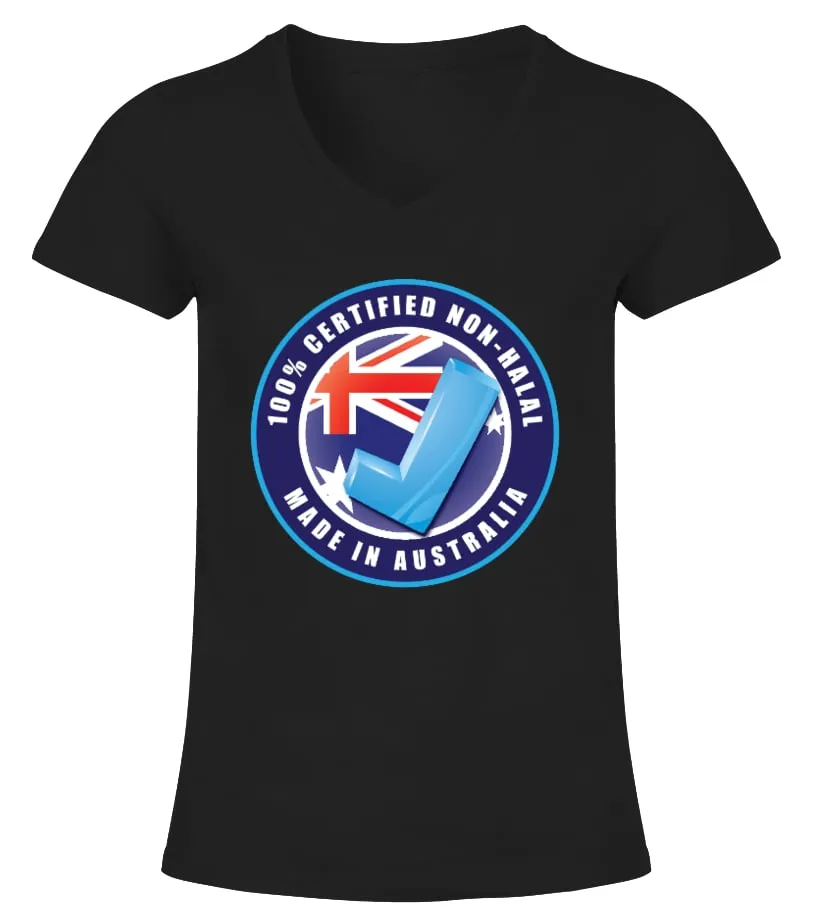 100% Certified Non Halal! Camiseta cuello pico Mujer