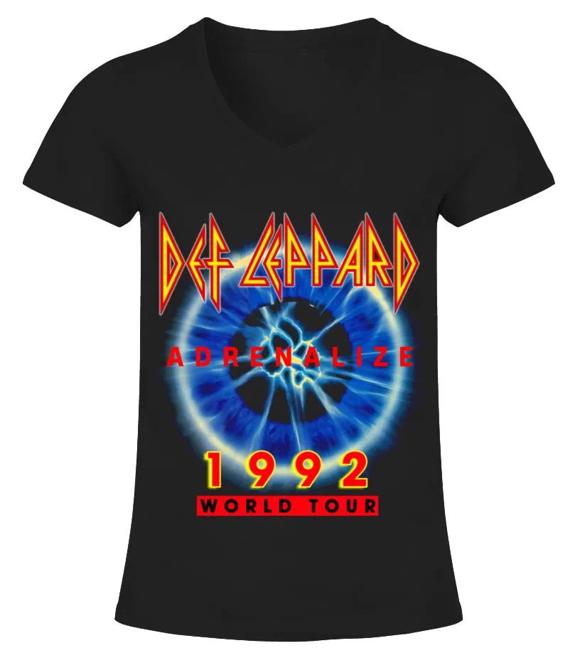 2 SIDE  DEF LEPPARD 1992 CAMISETA CUELLO PICO MUJER