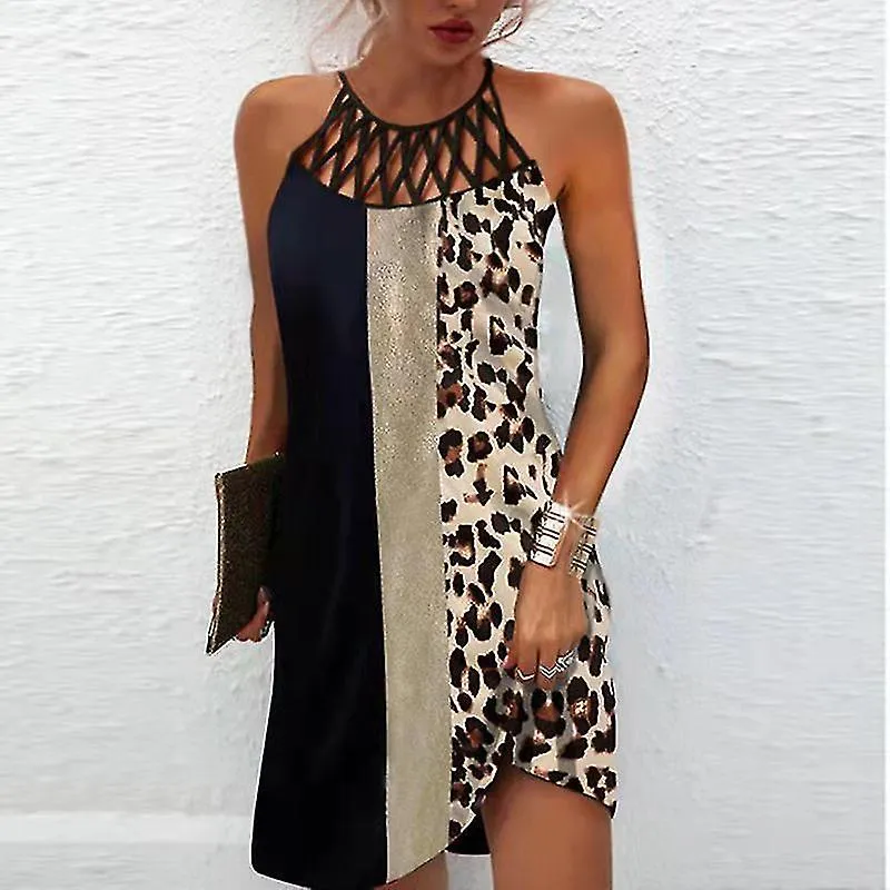 2022 Vestido de cuello de malla para mujeres Sexy Halter Dress
