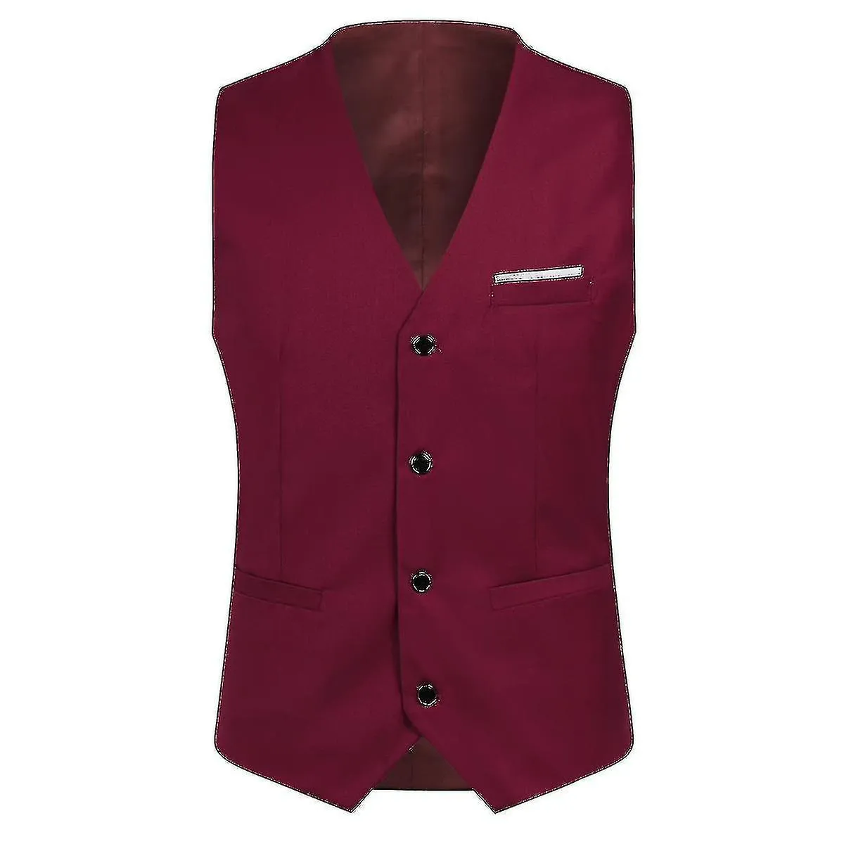3 Piezas De Traje Slim Fit Para Hombres Juego De Un Botón Chaqueta Sólida Chaleco Pantalones Conjunto de Negocios