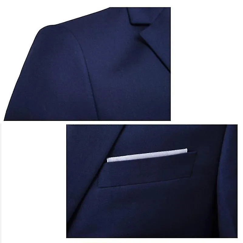3pcs Traje delgado para hombres Set de un botón Chaqueta sólida Chaleco Pantalones Set de negocios (ruipei)