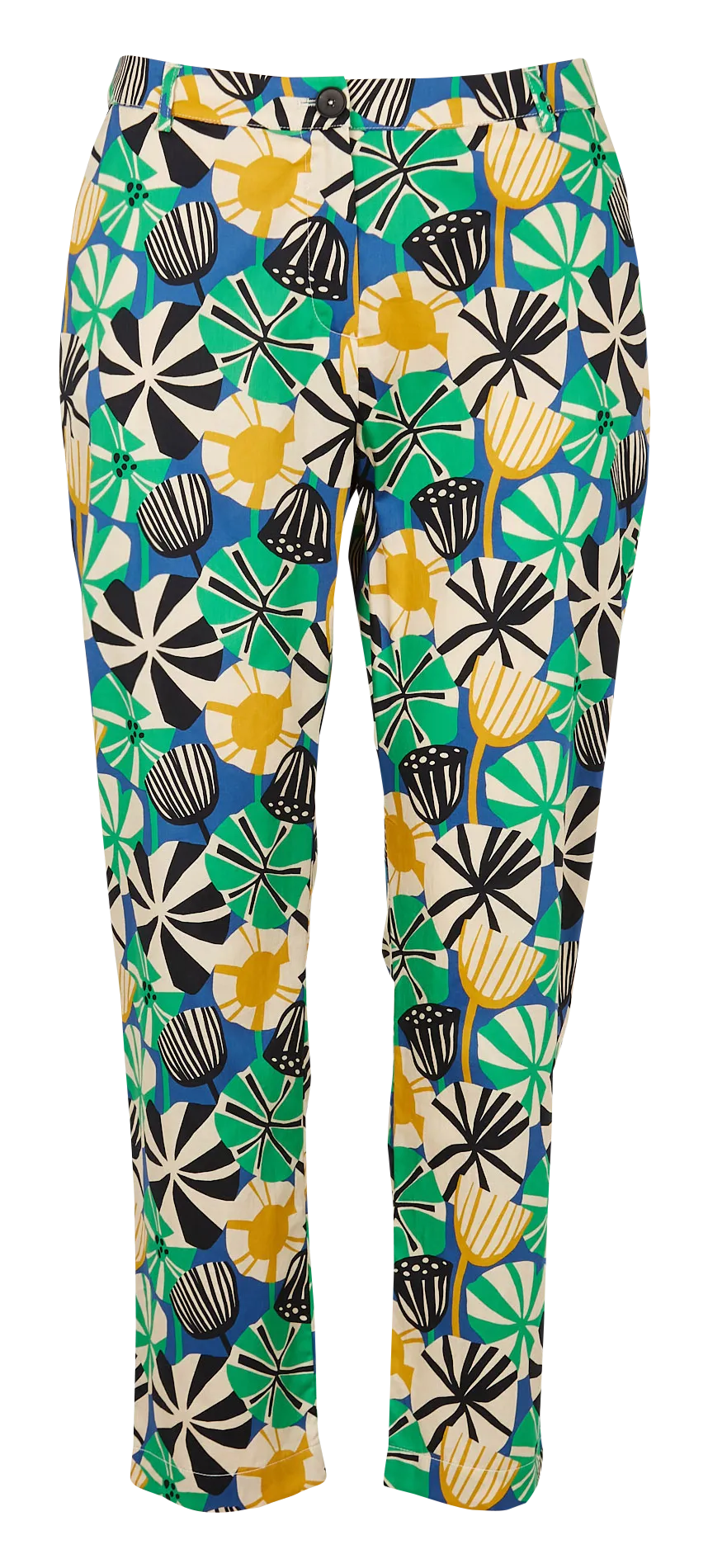 ACOTE Pantalón tobillero con estampado de flores en azul