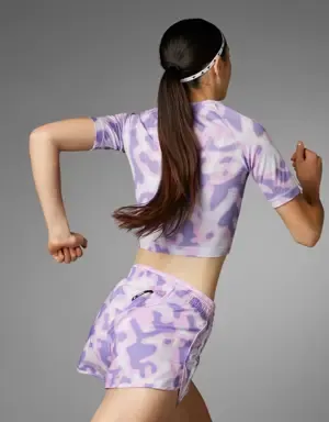 Adidas Pantalón corto Own the Run Allover Print 3 bandas