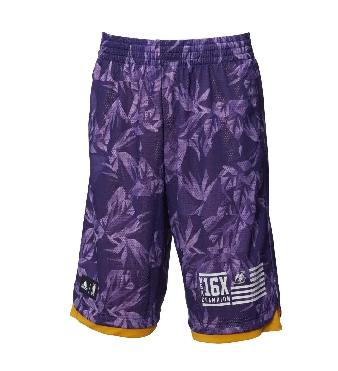 Adidas Short Fanwear Lakers (purpura/amarillo)