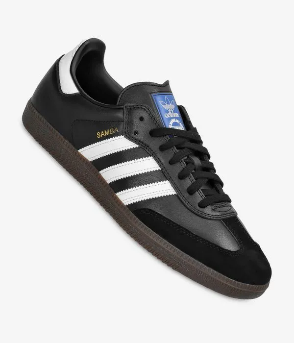 adidas Skateboarding Samba ADV Zapatilla (core black white gum gold)