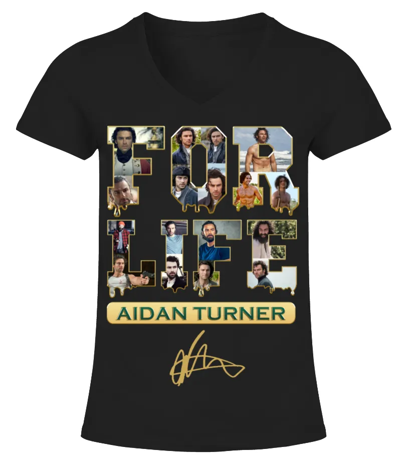 AIDAN TURNER FOR LIFE Camiseta cuello pico Mujer