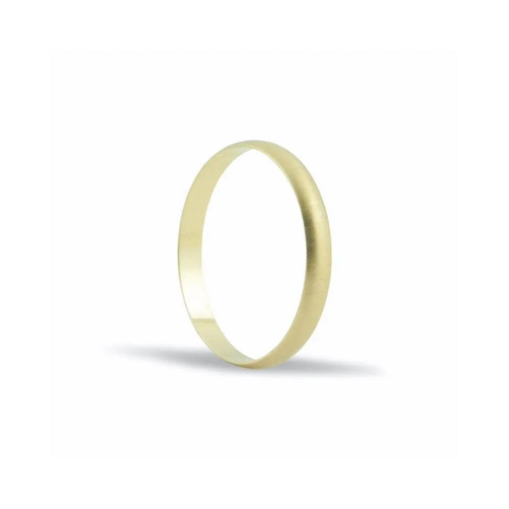 Alianza de oro amarillo 18K en 2,5 mm acabado matizado