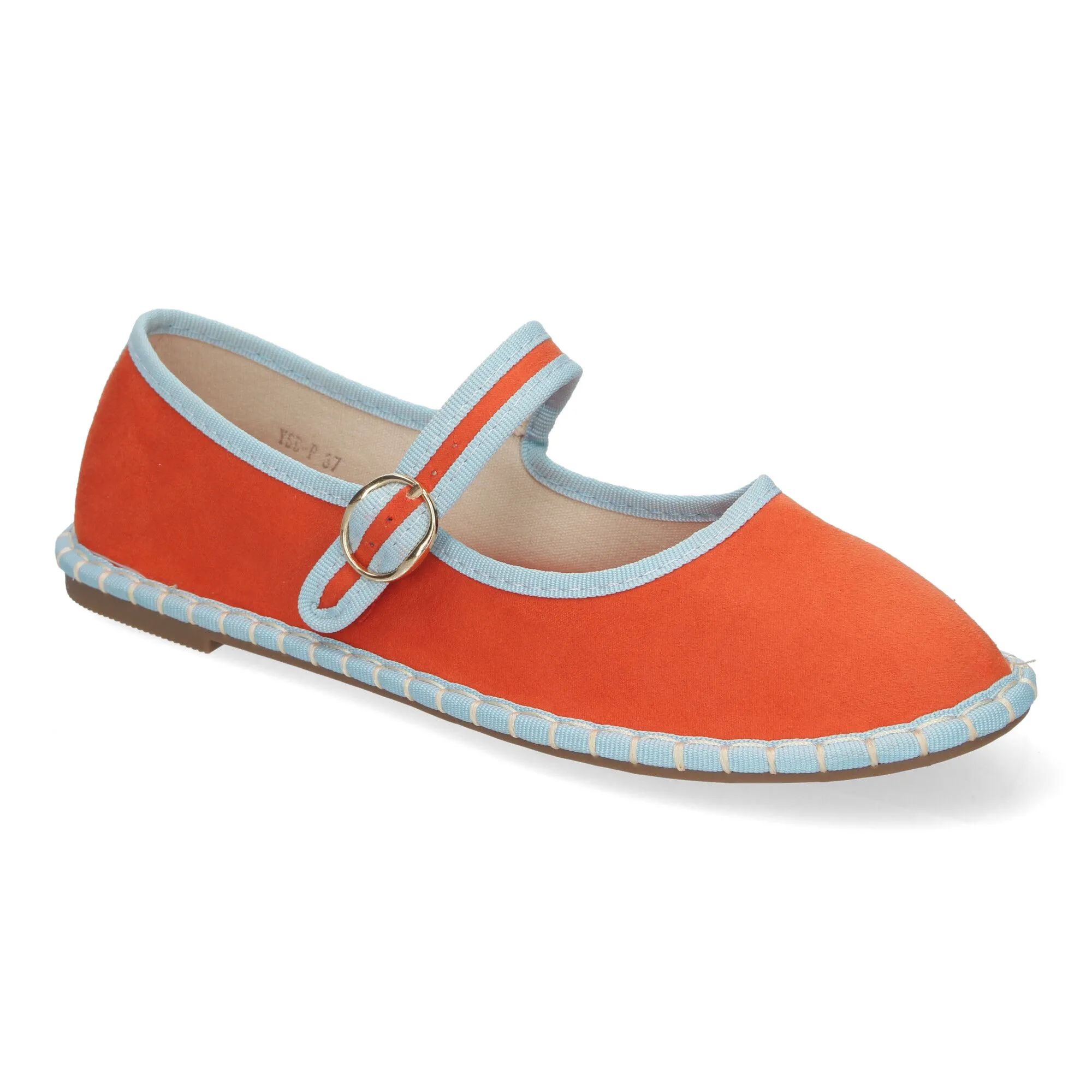 Alpargata veneciana estilo merceditas para mujer color naranja YSD
