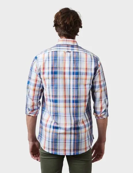 Altonadock Camisa azul a cuadros para hombre