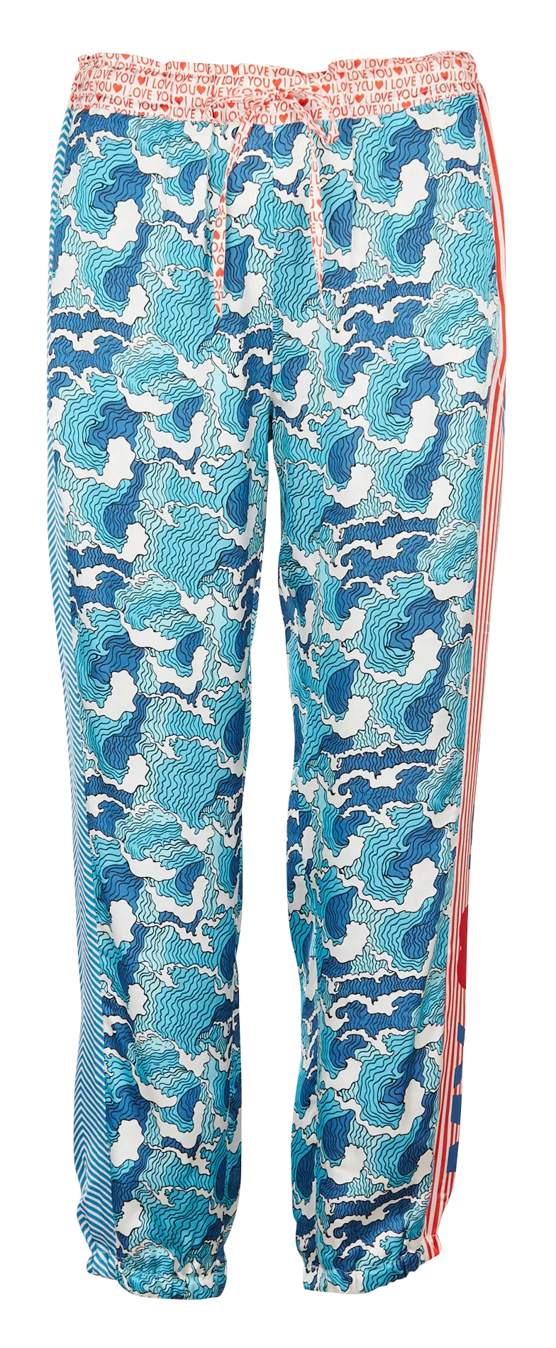 AMILA  PANTALóN ANCHO ESTAMPADO EN AZUL