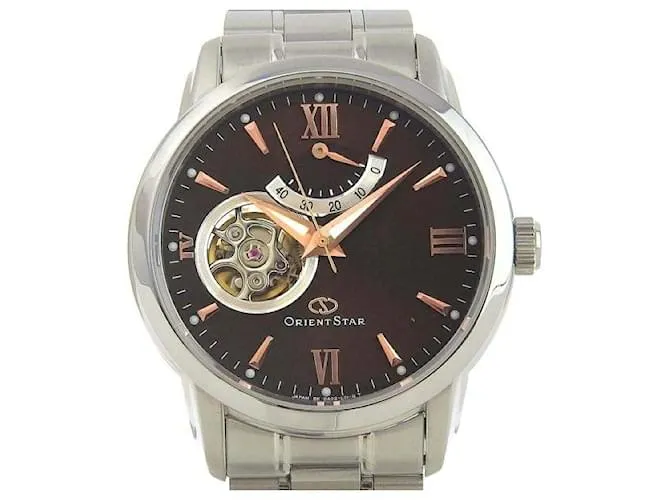 & Other Stories Reloj automático Orient Star para hombre con reserva de marcha, esfera marrón, Acero inoxidable plateado en 