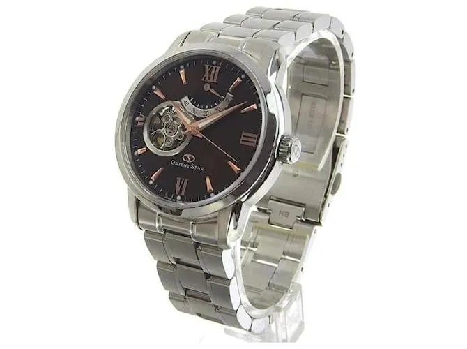 & Other Stories Reloj automático Orient Star para hombre con reserva de marcha, esfera marrón, Acero inoxidable plateado en 