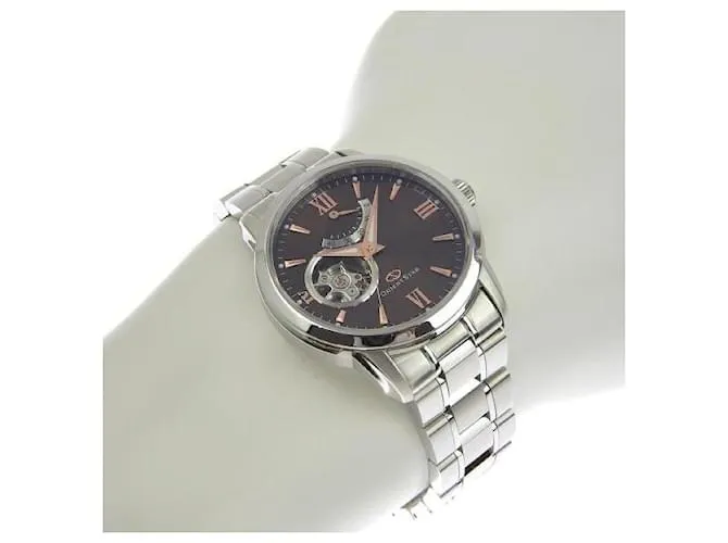 & Other Stories Reloj automático Orient Star para hombre con reserva de marcha, esfera marrón, Acero inoxidable plateado en 