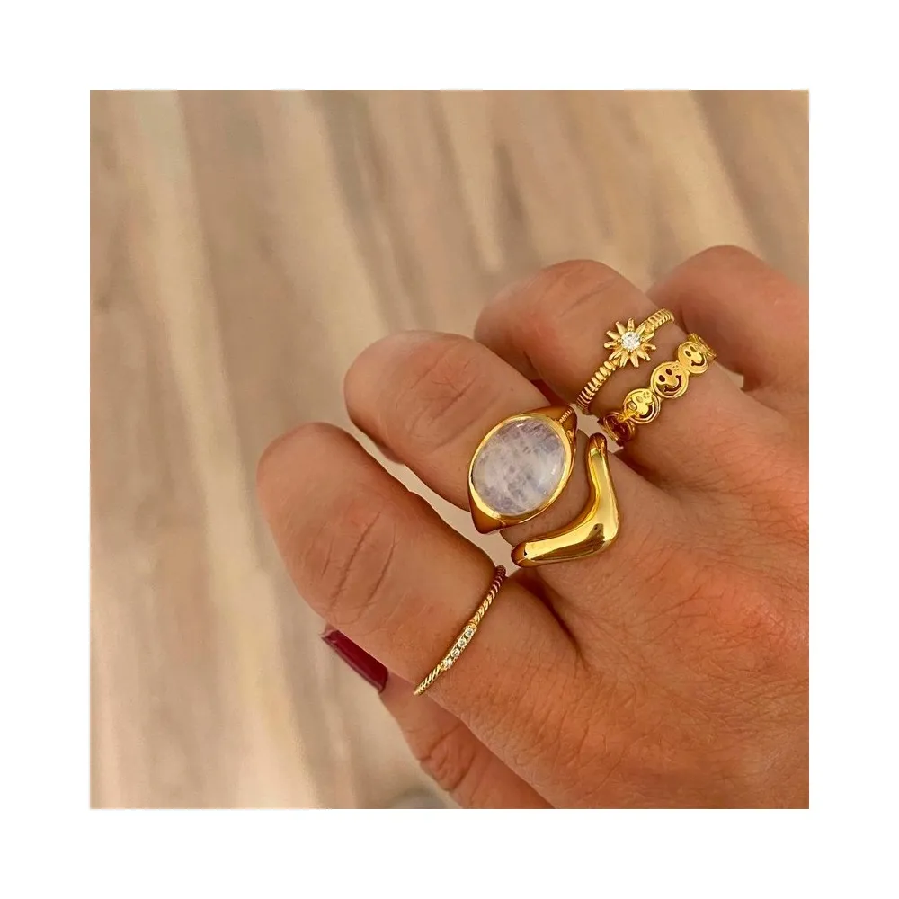 Anillo Avela Piedra Luna Oro