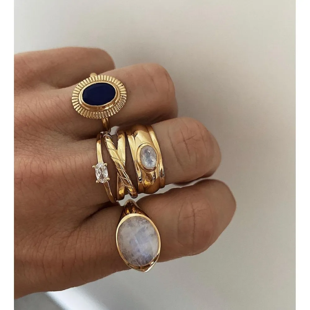 Anillo Avela Piedra Luna Oro