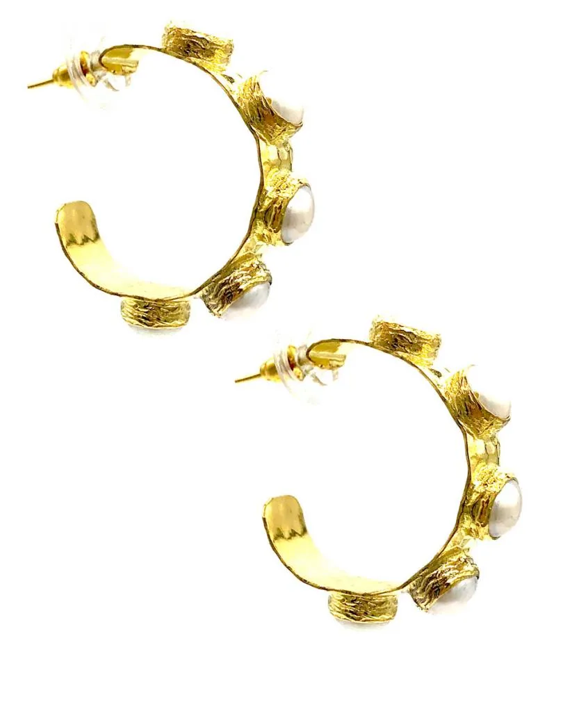 AROS DORADOS EN ORO CON PERLAS ALTA BISUTERÍA