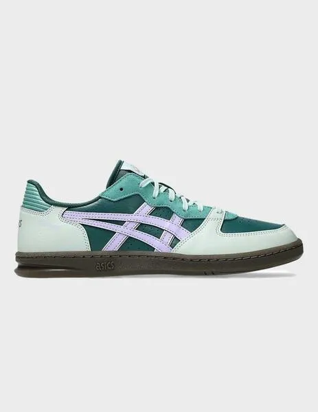 Asics Skyhand Og zapatilla verde con logo en violeta para mujer