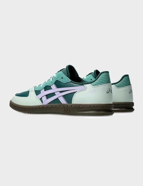 Asics Skyhand Og zapatilla verde con logo en violeta para mujer
