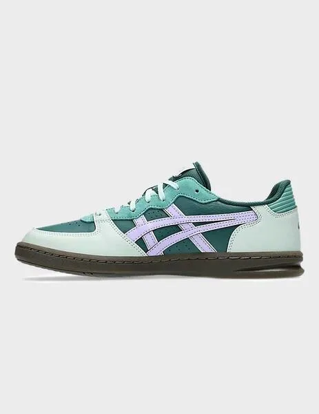 Asics Skyhand Og zapatilla verde con logo en violeta para mujer