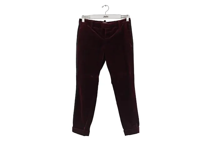 Autre Marque Pantalón zanahoria de algodón Burdeos 