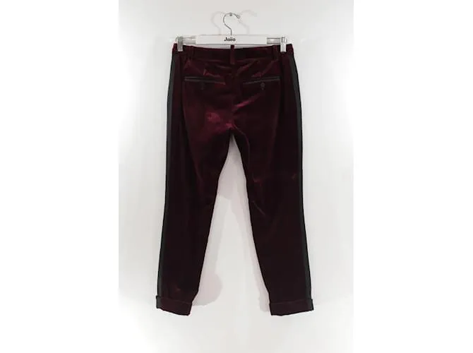 Autre Marque Pantalón zanahoria de algodón Burdeos 