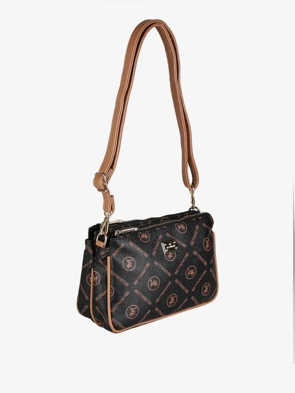 B.Cavalli Bolso bandolera de mujer con escritos.
