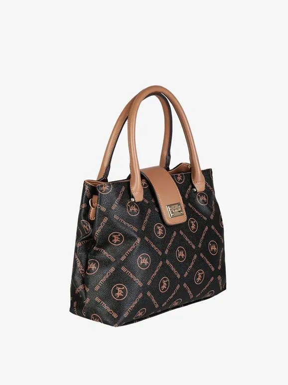 B.Cavalli Bolso de mujer con escritura y bandolera.