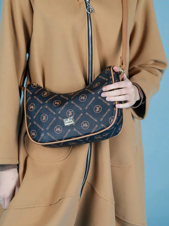 B.Cavalli Bolso de mujer media luna con escritura