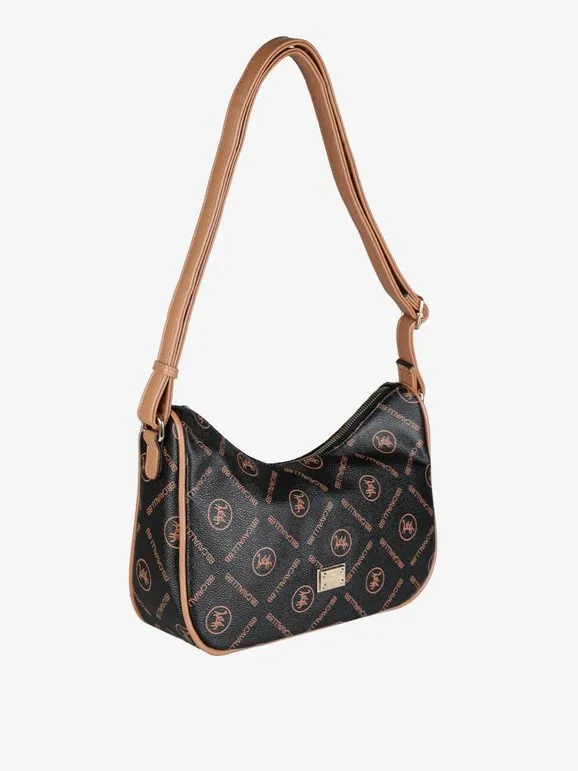 B.Cavalli Bolso de mujer media luna con escritura