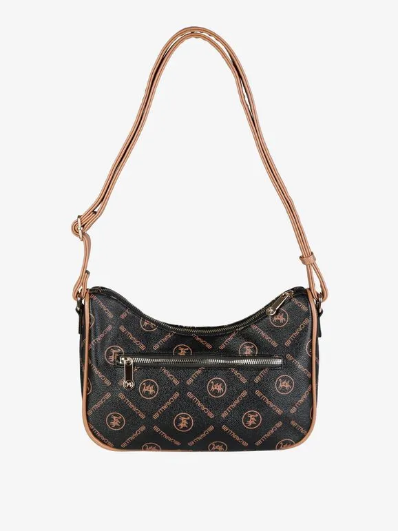 B.Cavalli Bolso de mujer media luna con escritura