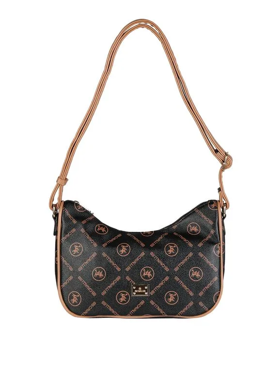 B.Cavalli Bolso de mujer media luna con escritura