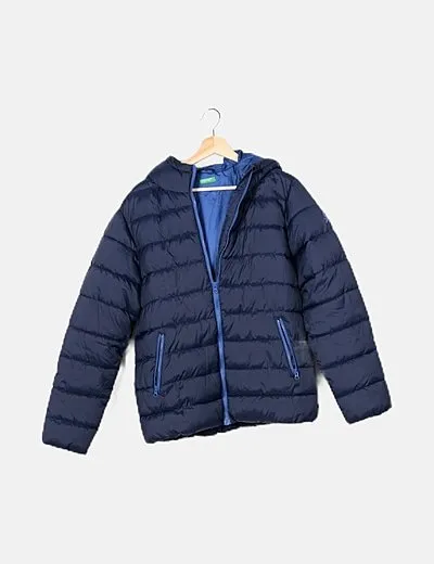 Benetton Plumas azul marino con gorro