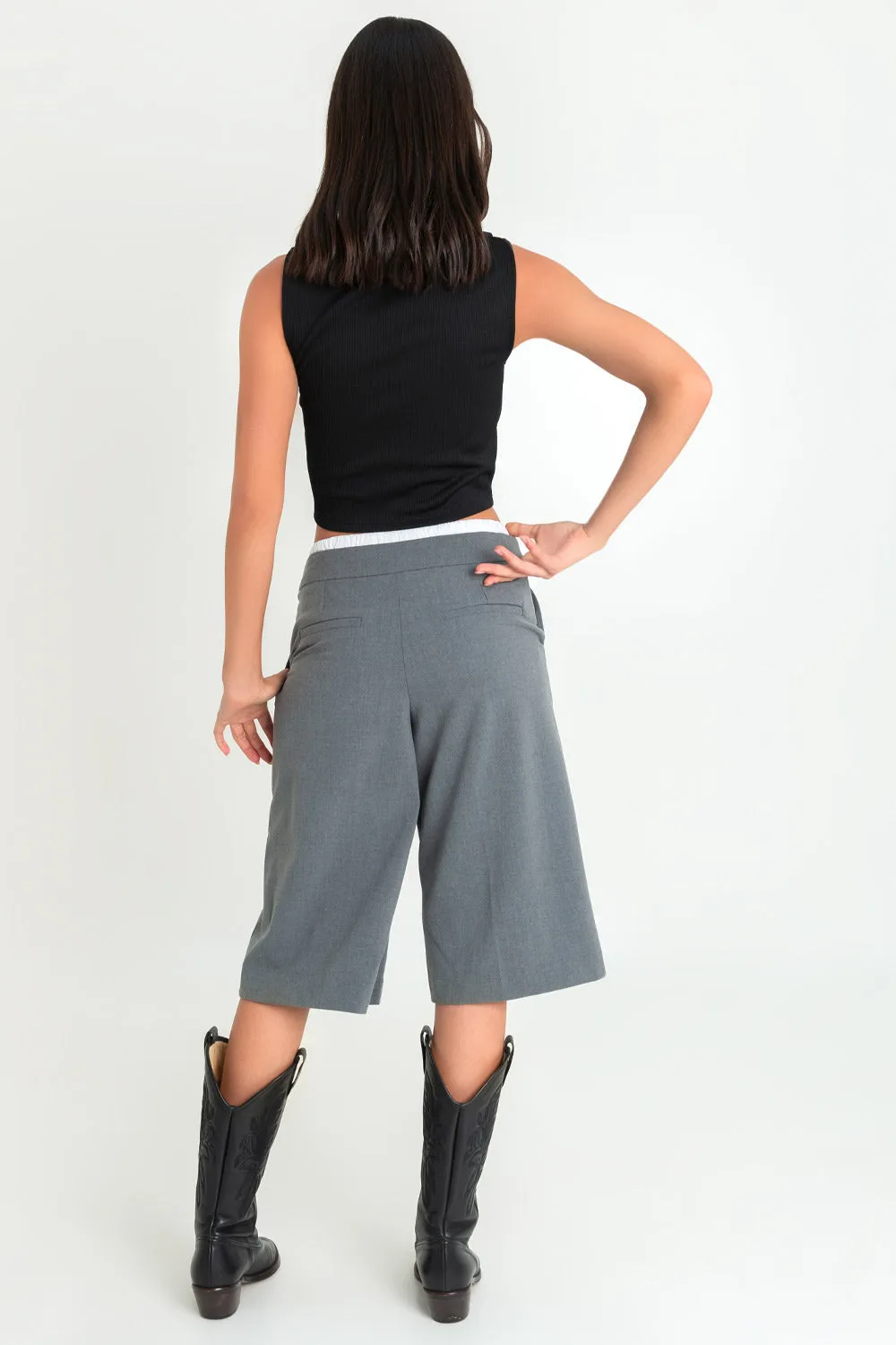 Bermuda tailoring fit recto boxer en contraste