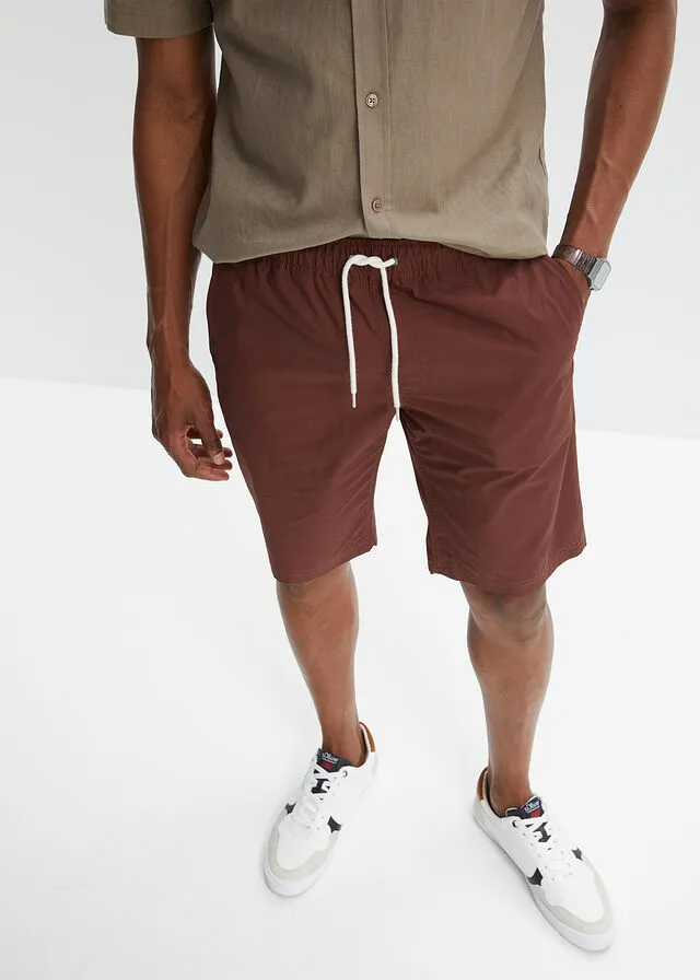 Bermudas con cintura elástica Marrón tierra