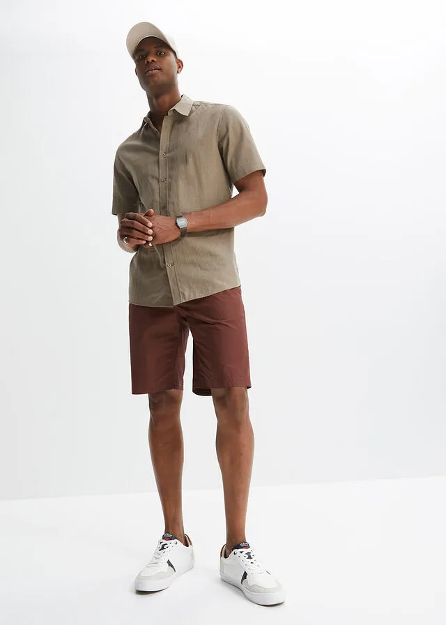 Bermudas con cintura elástica Marrón tierra
