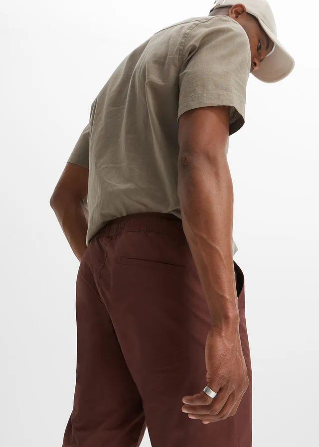 Bermudas con cintura elástica Marrón tierra