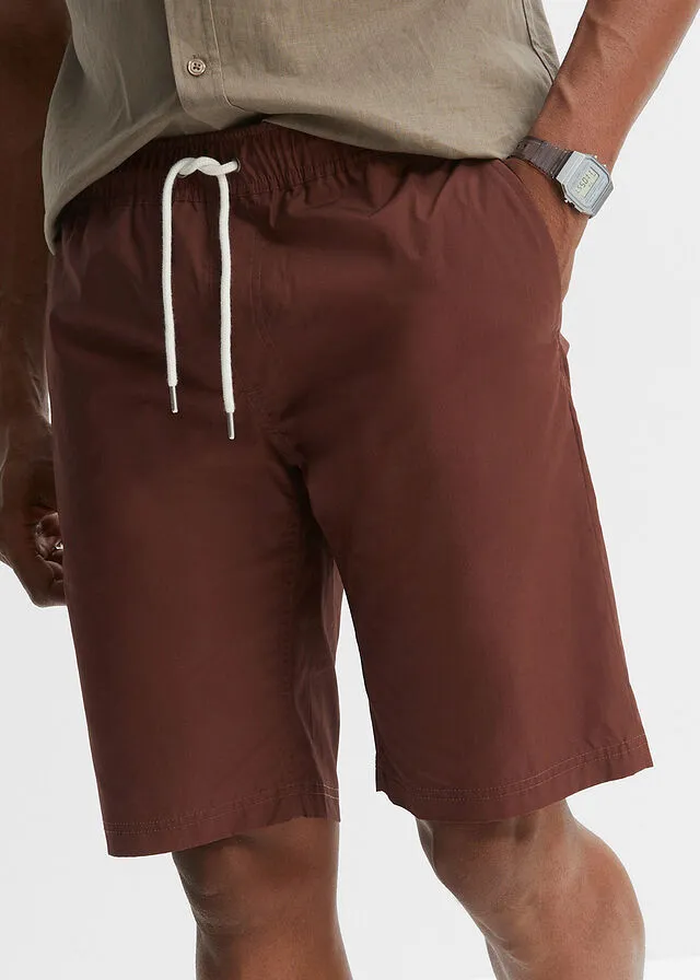 Bermudas con cintura elástica Marrón tierra