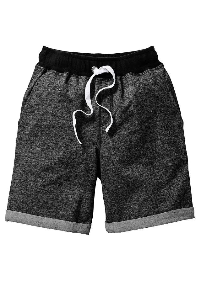 Bermudas con efecto vaquero Negro jaspeado