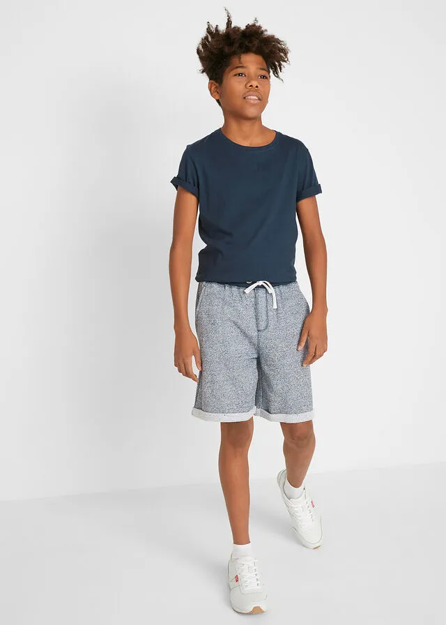 Bermudas con efecto vaquero Negro jaspeado