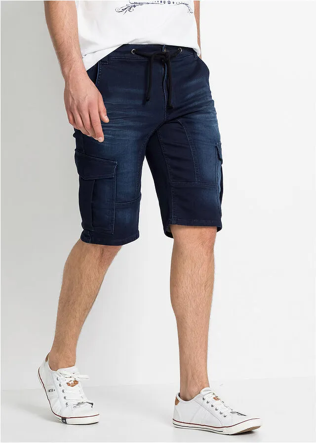 Bermudas de chándal estilo vaquero, regular fit Azul oscuro vaquero