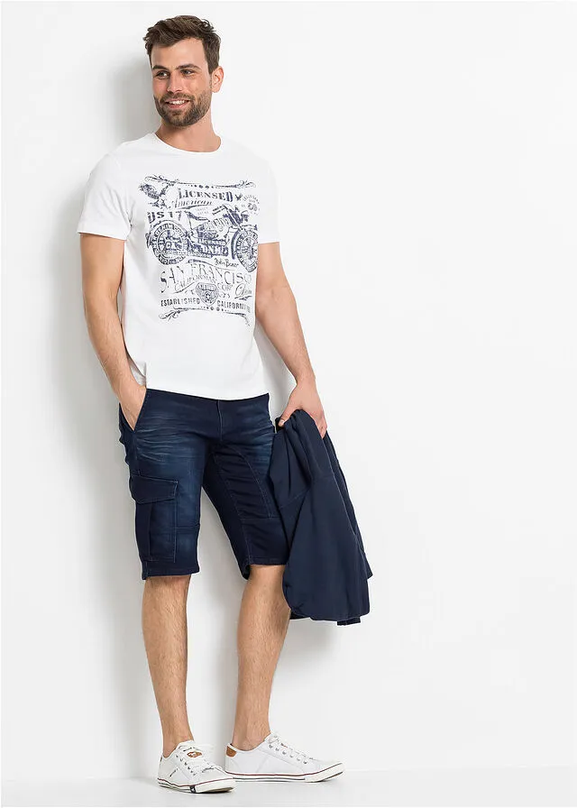 Bermudas de chándal estilo vaquero, regular fit Azul oscuro vaquero