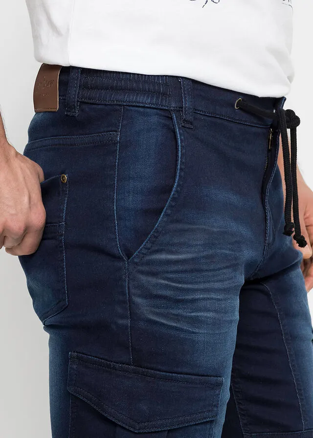 Bermudas de chándal estilo vaquero, regular fit Azul oscuro vaquero