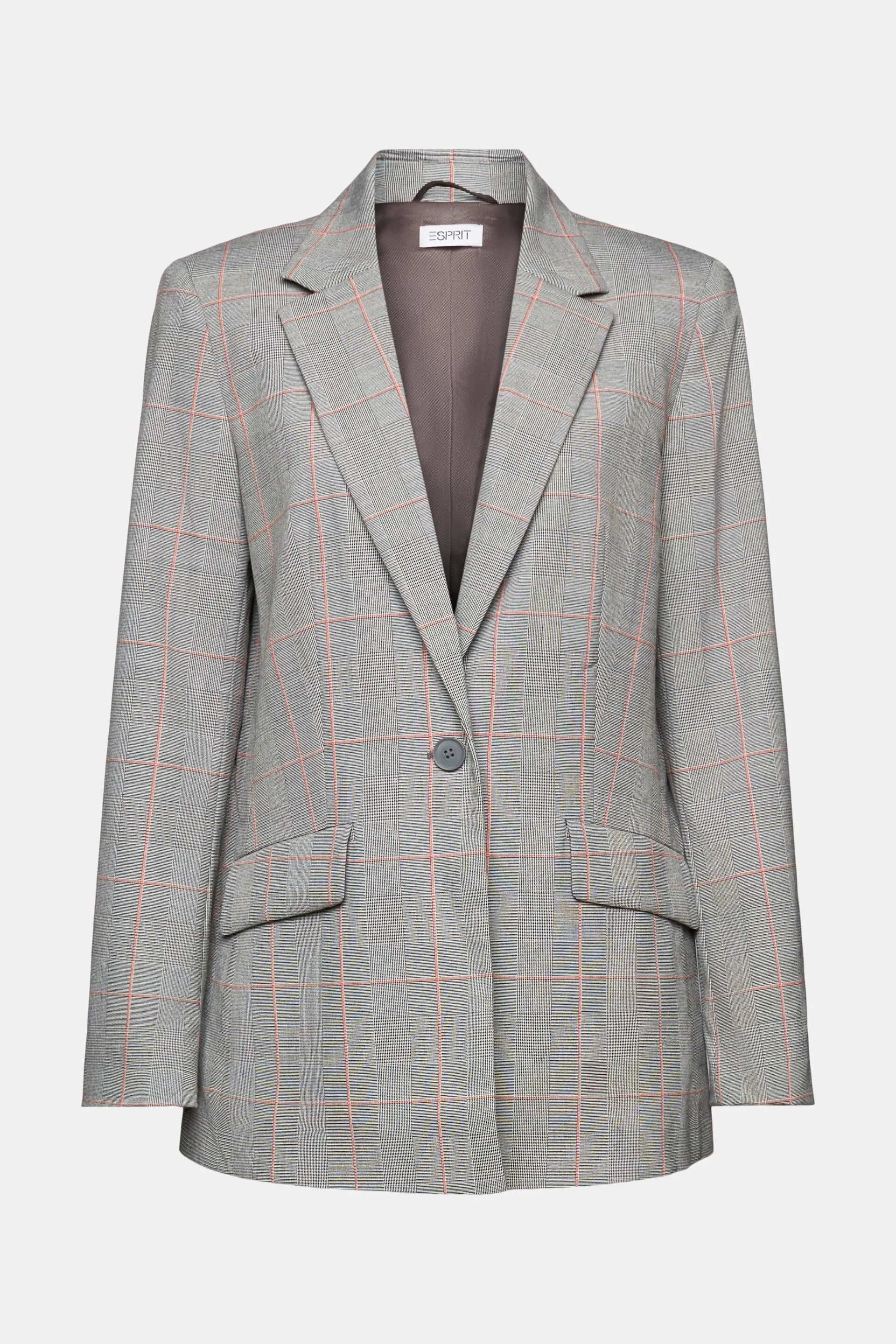 Blazer a cuadros con botonadura sencilla