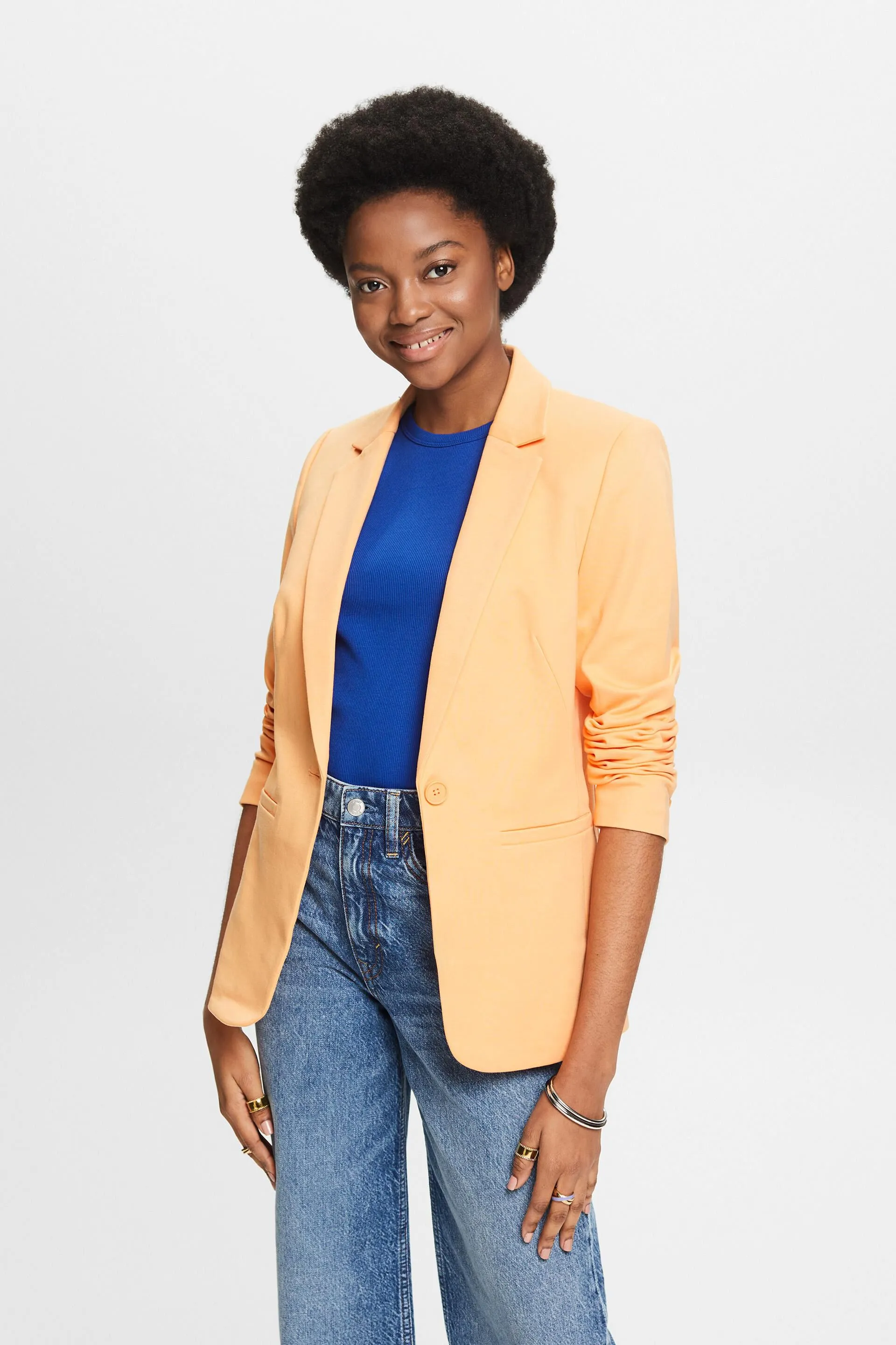 Blazer de punto con botonadura simple