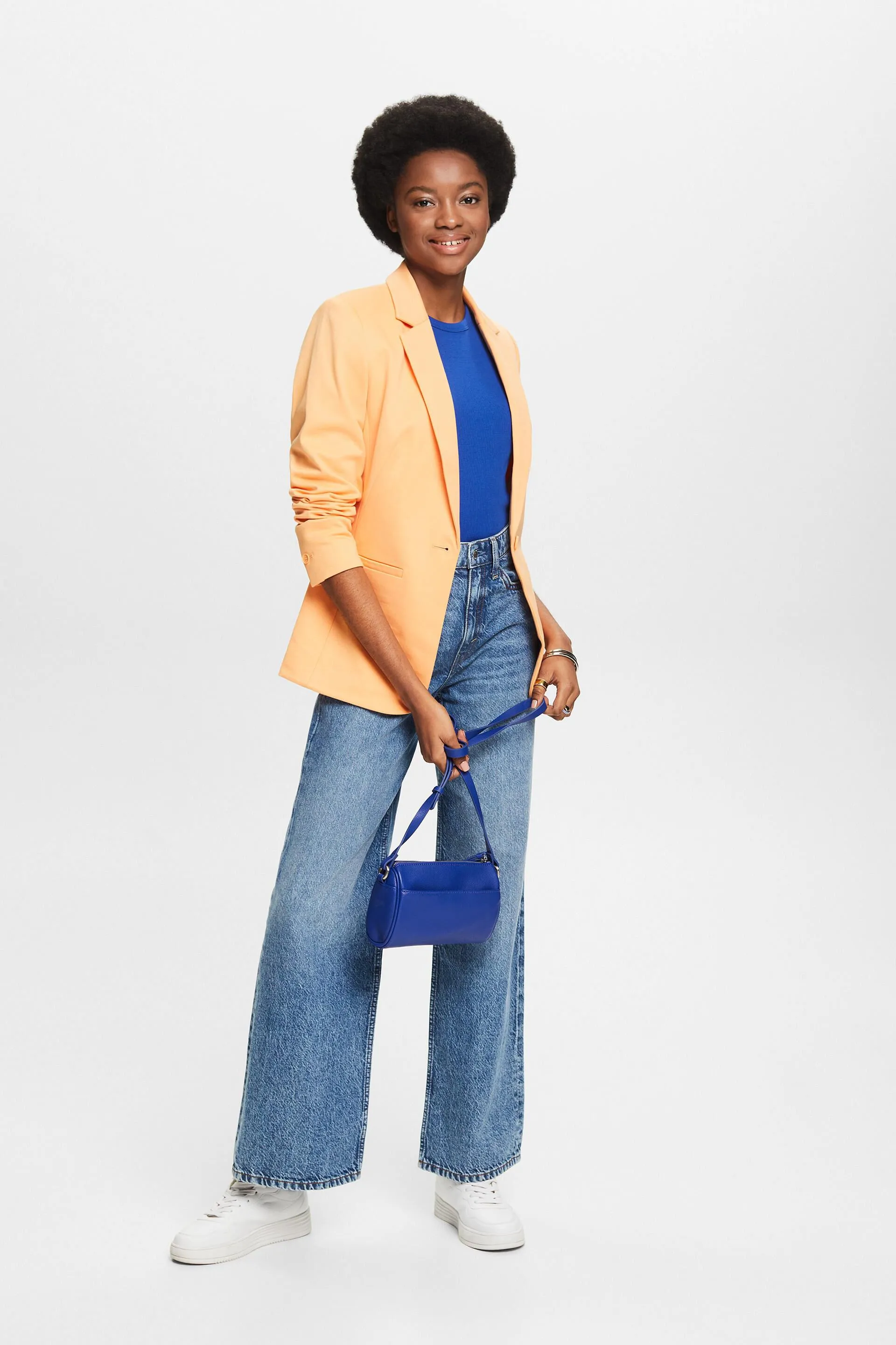 Blazer de punto con botonadura simple