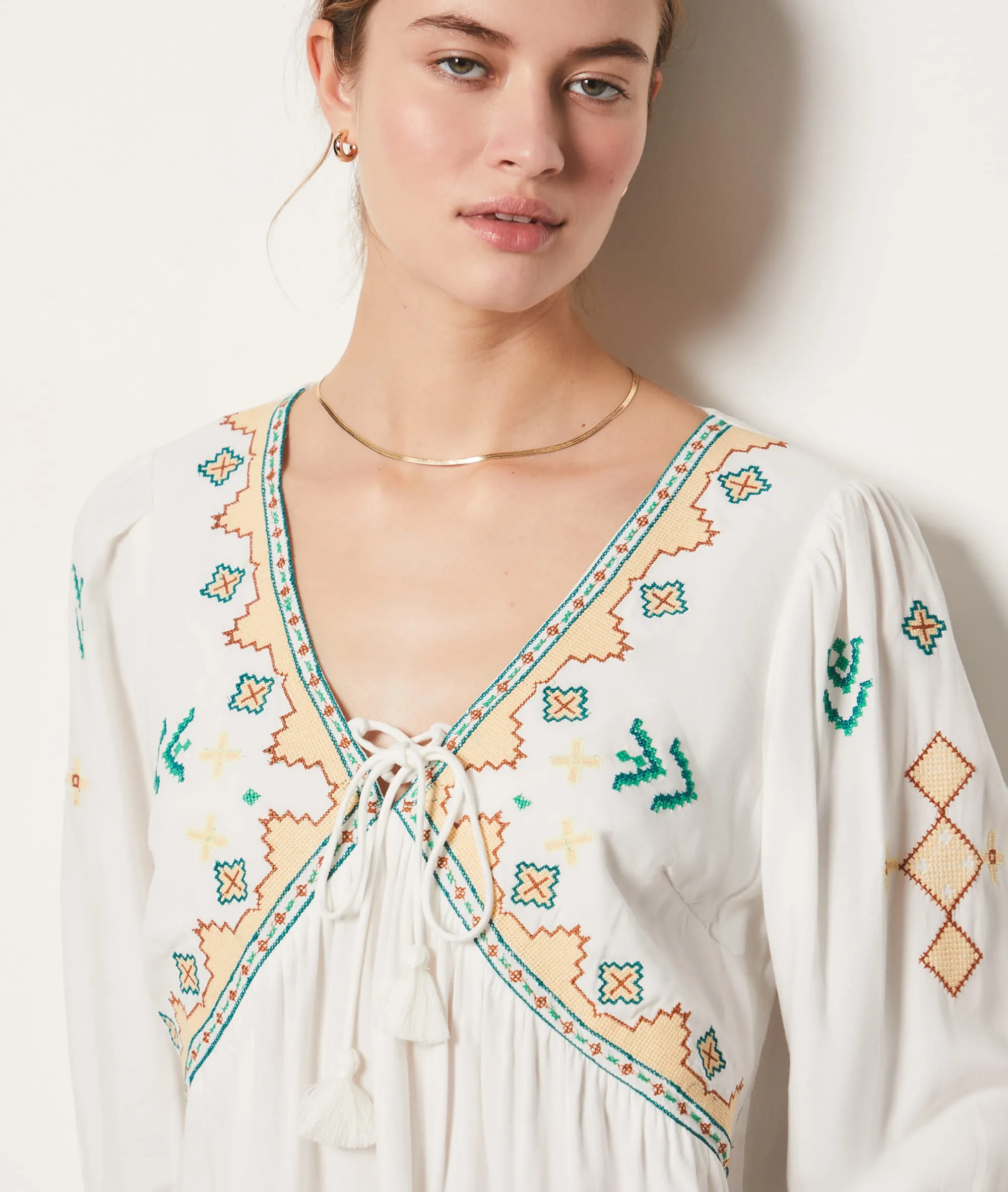 BLUSA CON BORDADOS A OSWALD BROD MULTICOLORE  ETAM