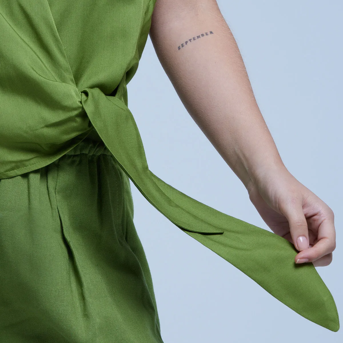 Blusa Manga Corta Con Anudado