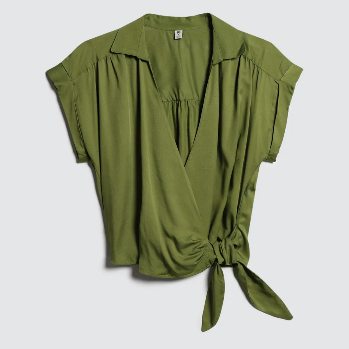 Blusa Manga Corta Con Anudado